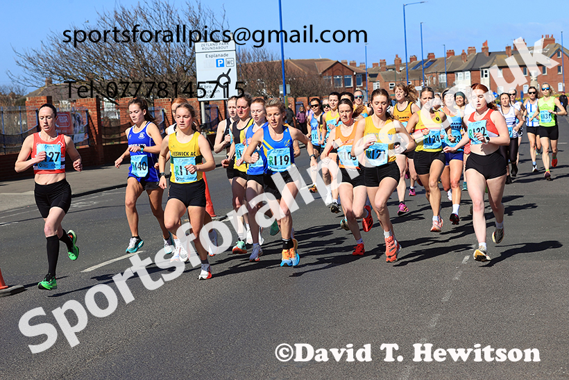 Senior womens Northern 6 Stage Road Relay, 2025 Northern 12 and 6 Stage Road Relays and Junior 5k, Redcar. Photo: David T. Hewitson/Sports for All Pics